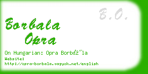 borbala opra business card